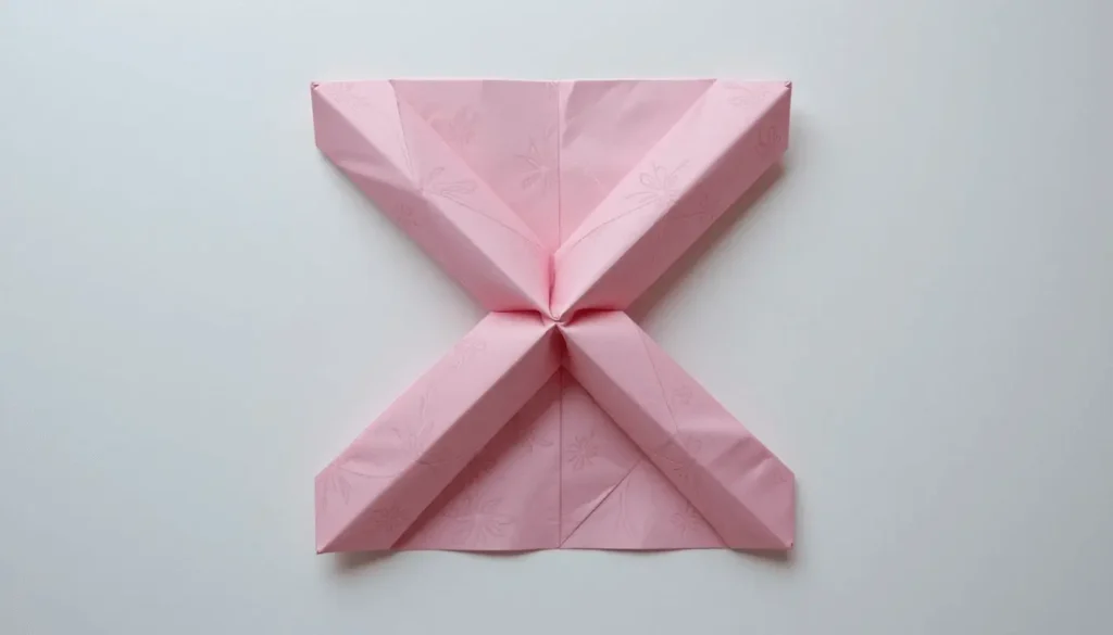 How to Make a Beautiful Butterfly Origami – Step-by-Step Paper Craft Tutorial 5 Paper with visible ‘X’ and ‘+’ creases on surface