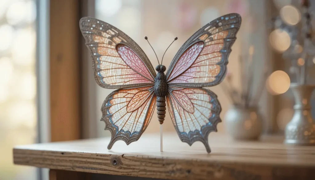 How to Make a Beautiful Butterfly Origami – Step-by-Step Paper Craft Tutorial 8 Paper butterfly standing upright with support wire